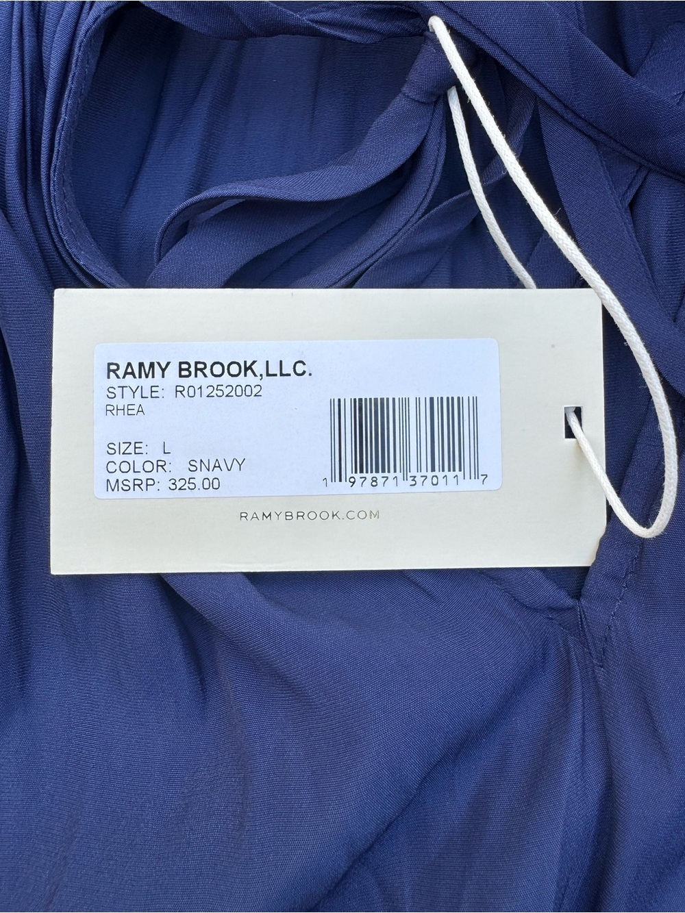 NWT Ramy Brook Rhea Blouse Top Spring Navy Blue L - Picture 9 of 10